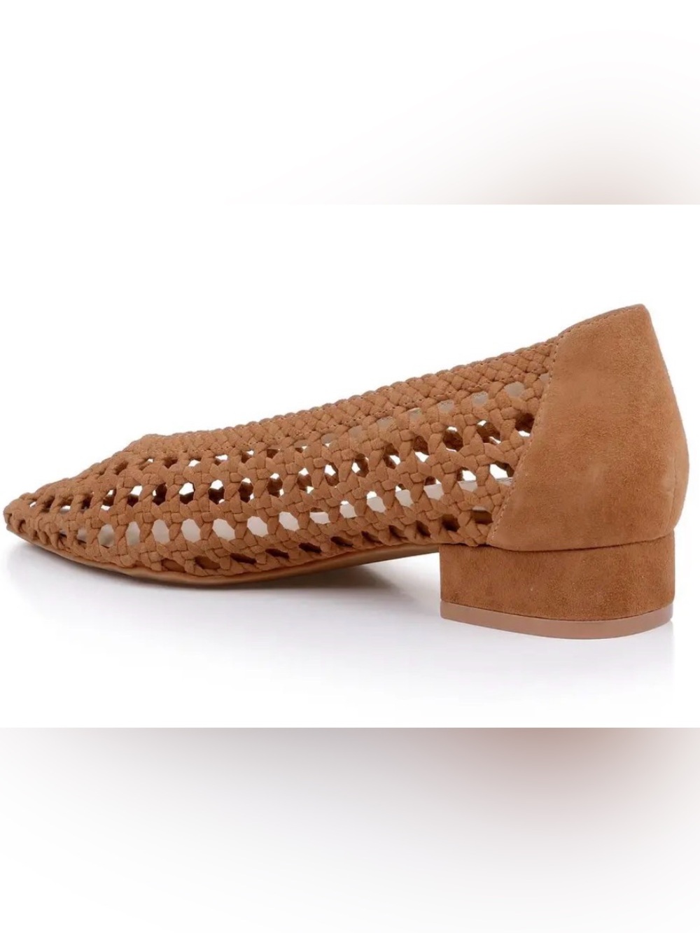 L'AGENCE Alsace Woven Leather Flats in Tan Brown - Picture 3 of 7